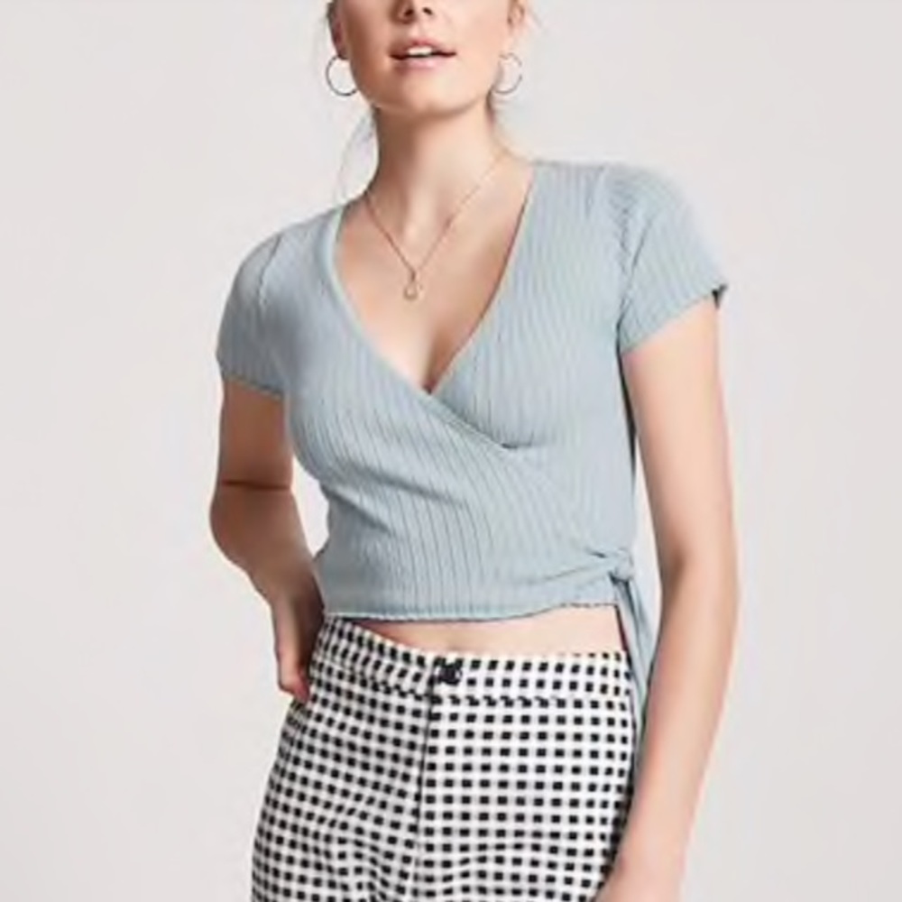 Forever 21 Ribbed Surplice Top